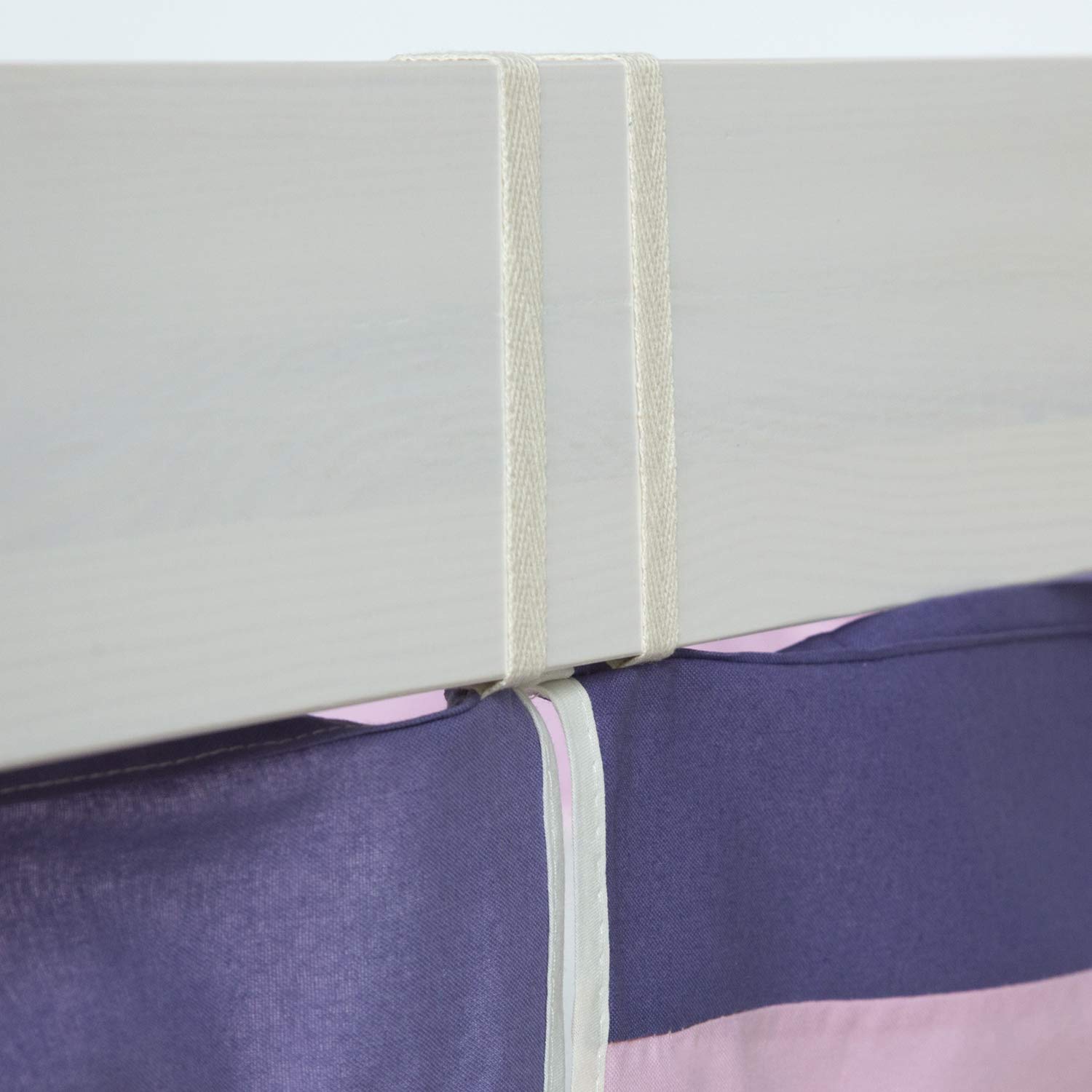 Homestyle4u Bettumrandung Vorhang Hochbett Rosa 100% Baumwolle Bettvorhang Kinderzimmer