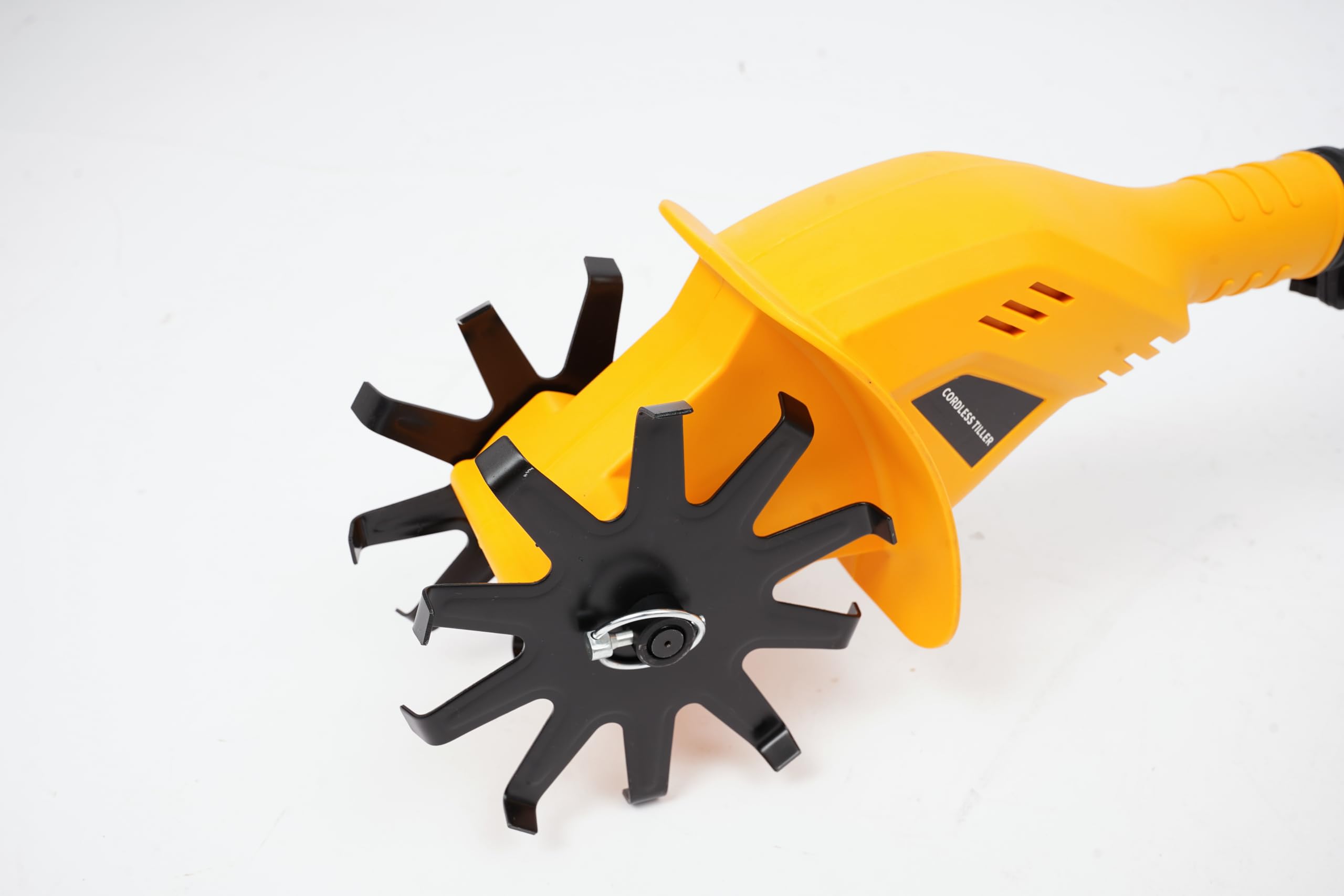 Motoazada de 20 V equipada con batería de litio de 2000 mAh, miniazada de suelo, pivotante de jardín, profundidad máxima de 20 cm, ancho máximo de 10 cm, cultivador telescópico