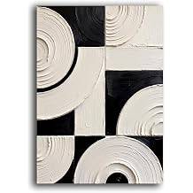 YaSheng Art Hand Painted Oil Painting,Canvas Wall Art, Modern Black and White Leopard Wall Art Canvas, Large Contemporary Wildlife Home Decor Wall Art for Living Room, 24x36 inches
