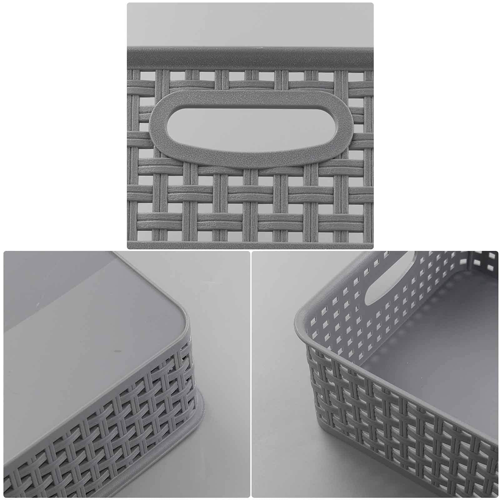 Cesta Porta Oggetti Set Cestini Bagno Relaxdays Set 6 Cestini Portaoggetti - Grigio, 4 Misure, Plastica E Metallo, Per Bagno E Casa Cestino