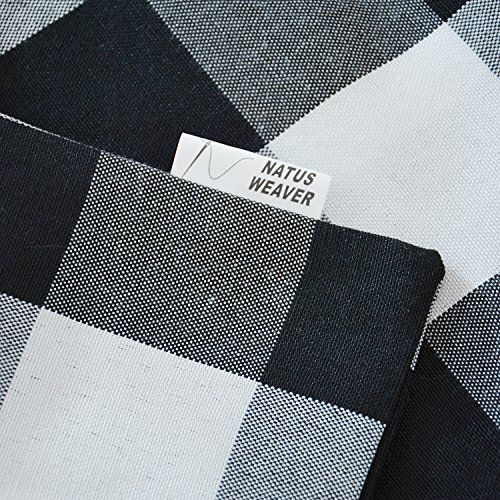 Natus Weaver 100% Cotton 2 Piece Fabric In 1, Black & White Buffalo Check Farmhouse Decorative Table Runner For Family Dinners Or Gatherings, Indoor Or Outdoor Parties, Everyday Use (12 X 120) #TOP4