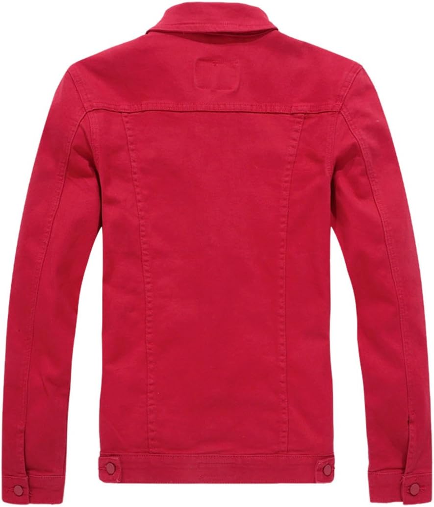 Men`s Classic Slim Fit Motorcycle Denim Jacket Coat - Image 2