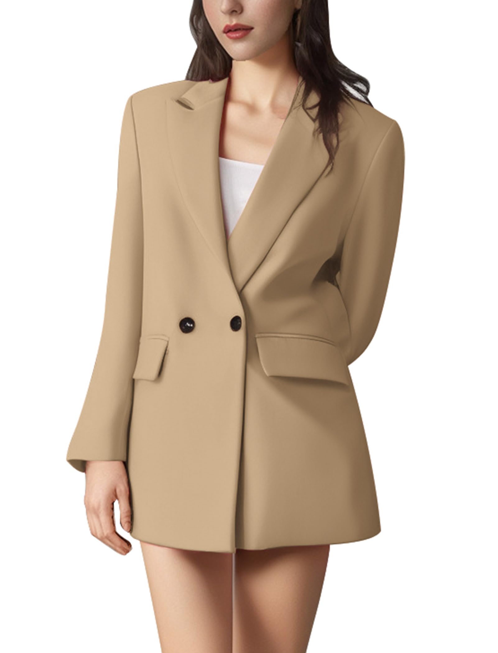 ABEHIK Damen Langärmelige Lässiger Blazer Freizeit Arbeit Anzug Winter Fall Büro Jackt für Frauen