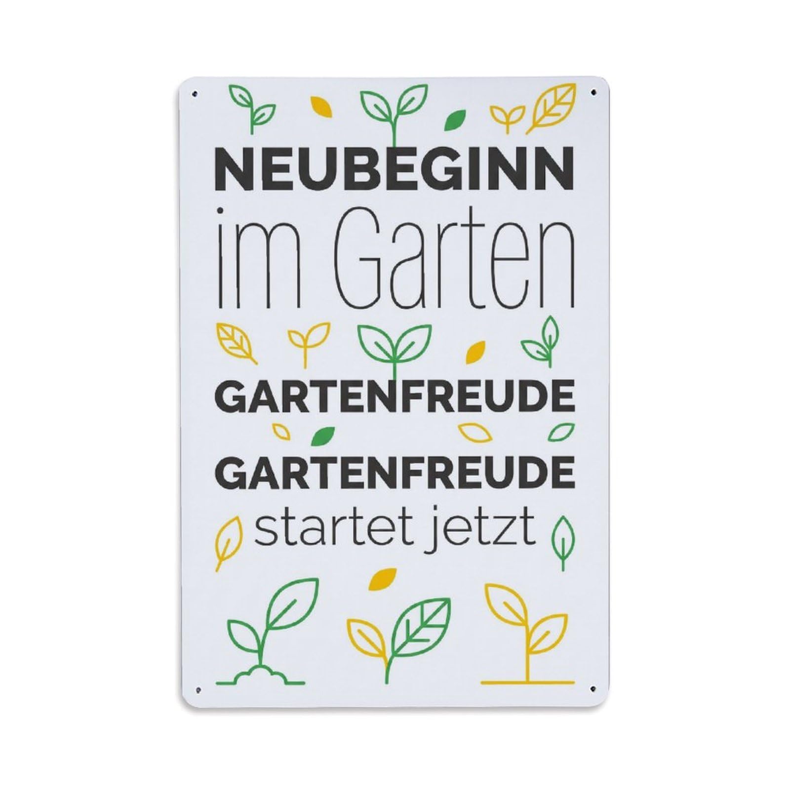 Modern Fresh Start Refined Seeding Metal Tin Sign Plaque Wall Decor for Cafe, Club Bar, Office, Garden Metal Poster 8x12Inch