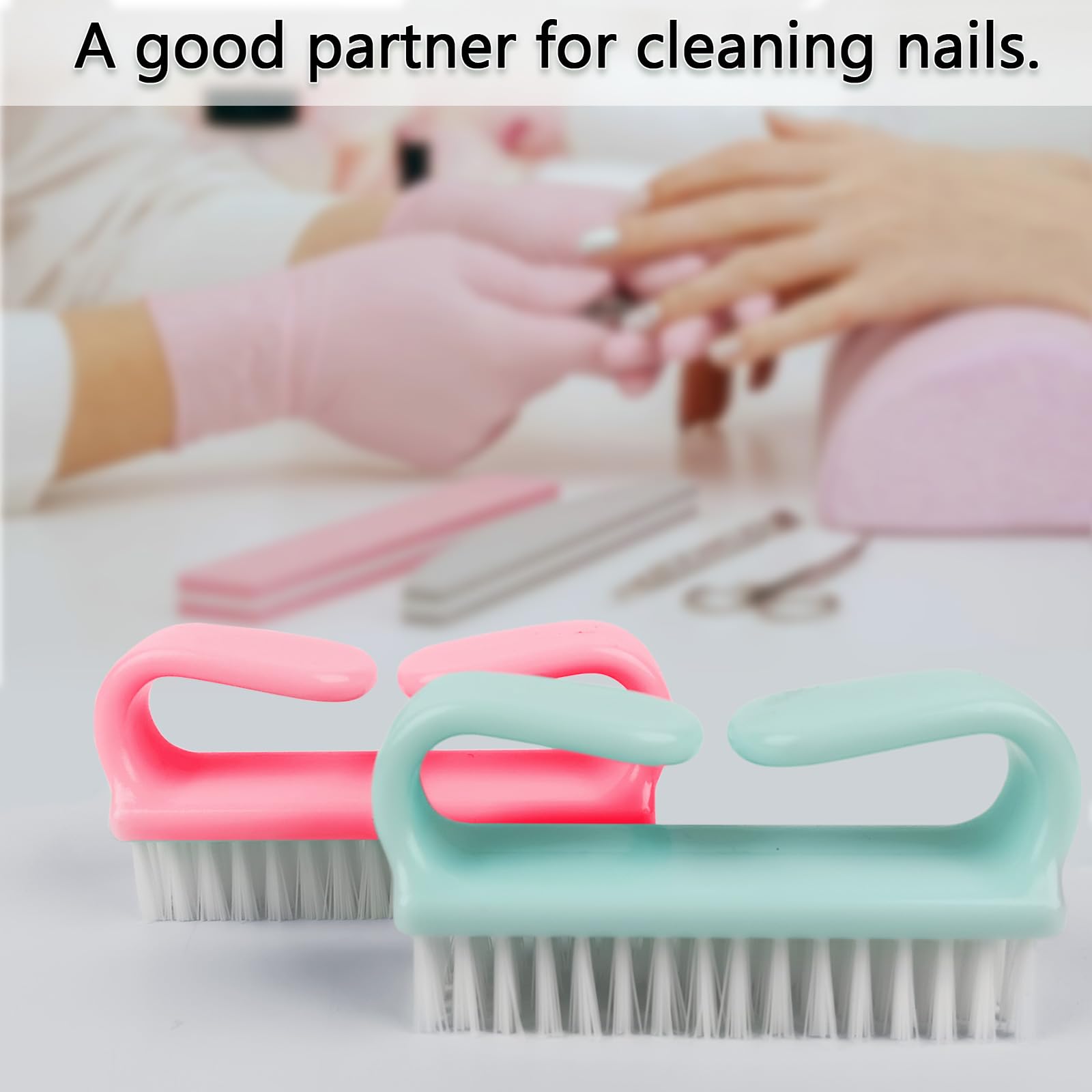 Paquete de 10 cepillos de uñas con mango, kit de cuidado de uñas de manos y dedos con cepillos de limpieza profunda, kit de herramientas de fregado para hombres y mujeres 5