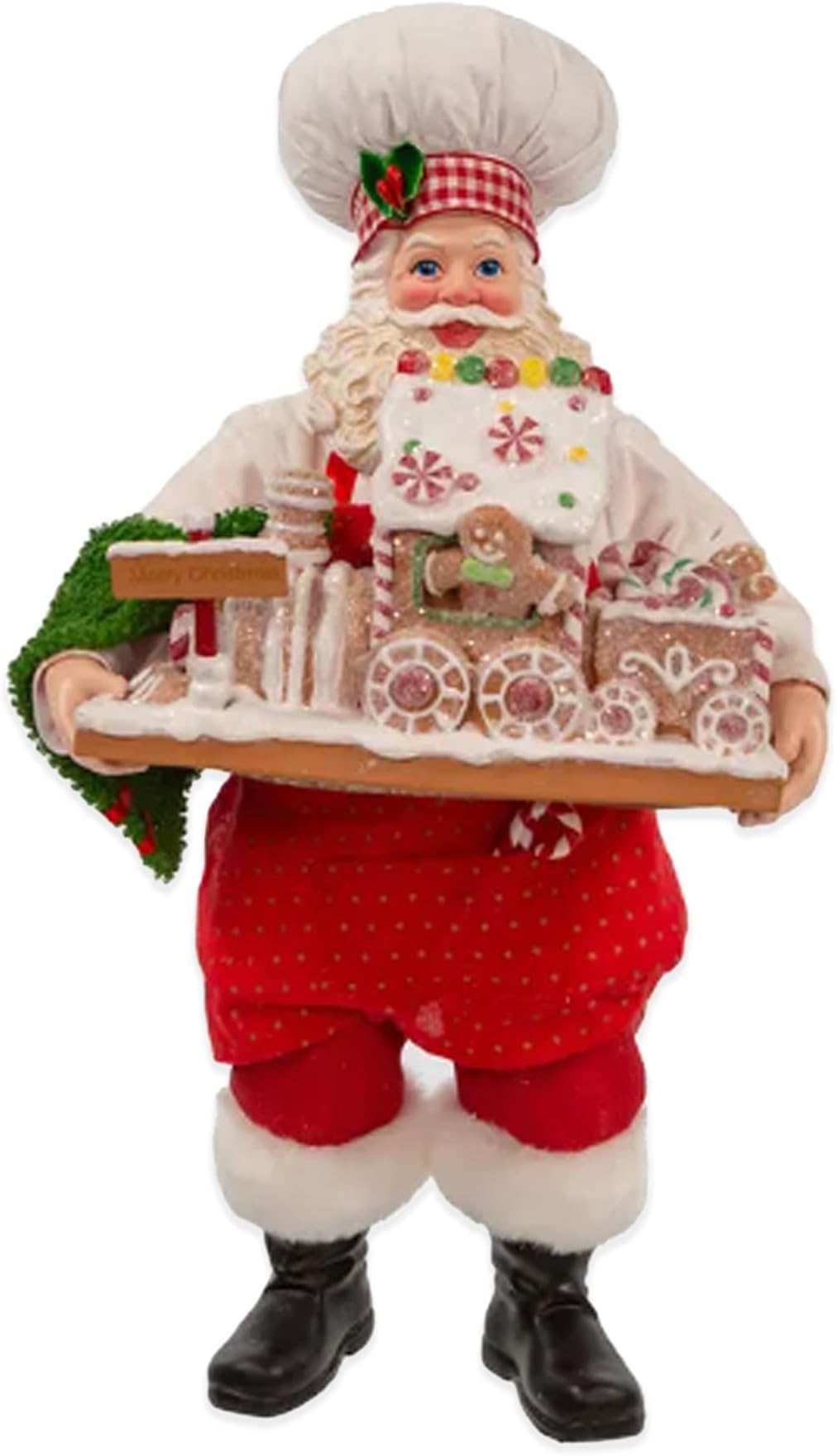 Amazon.com: Kurt Adler Fabriche Christmas Chef Santa Figurine, 12-Inch ...