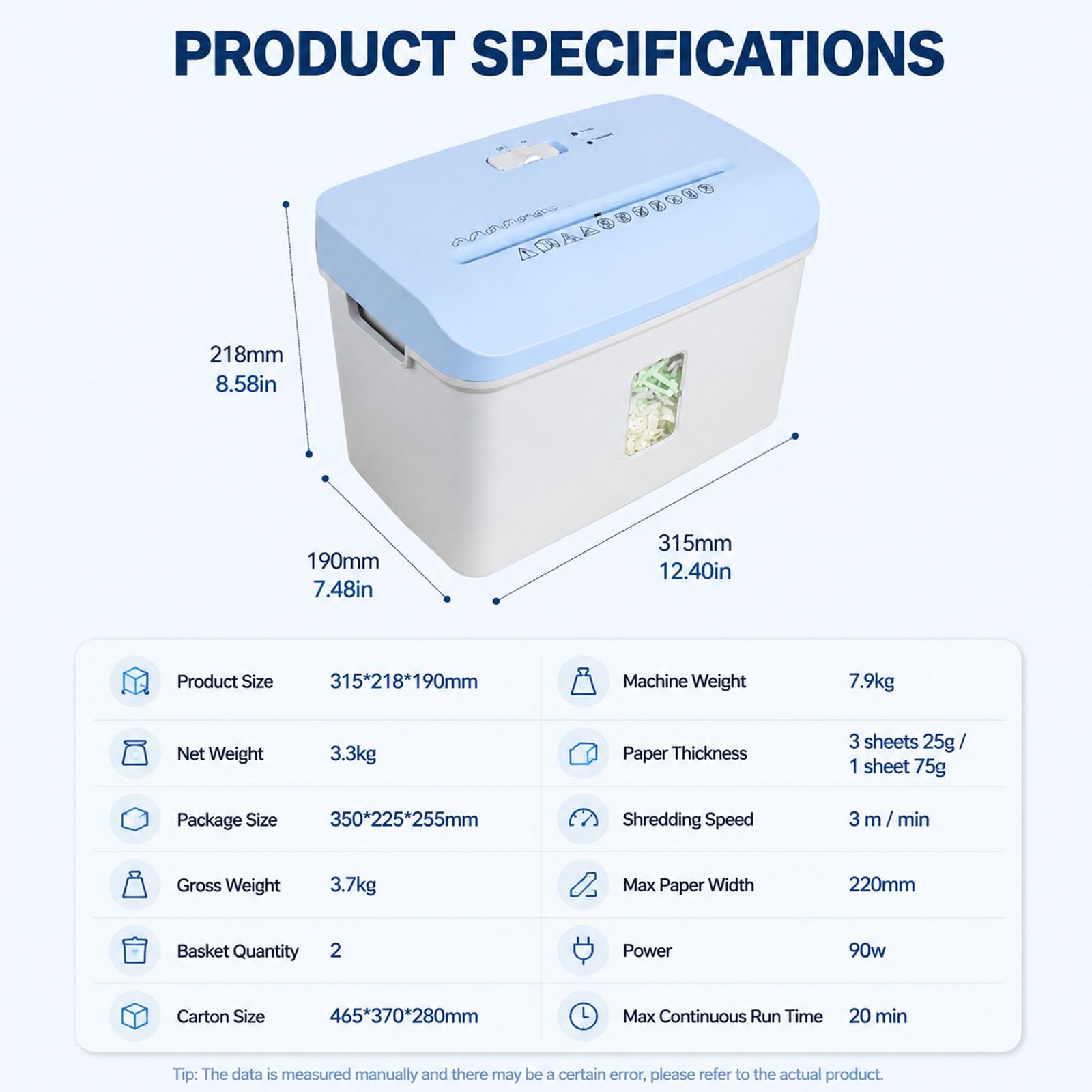 7,5 L Elektryczna Niszczarka Papieru w Zygzak, do Wypełniacza Prezentowego | 2 szczotki kręcące 25 / 75g papieru, skrzyżownica papieru do użytku domowego, ochrona przed przegrzaniem