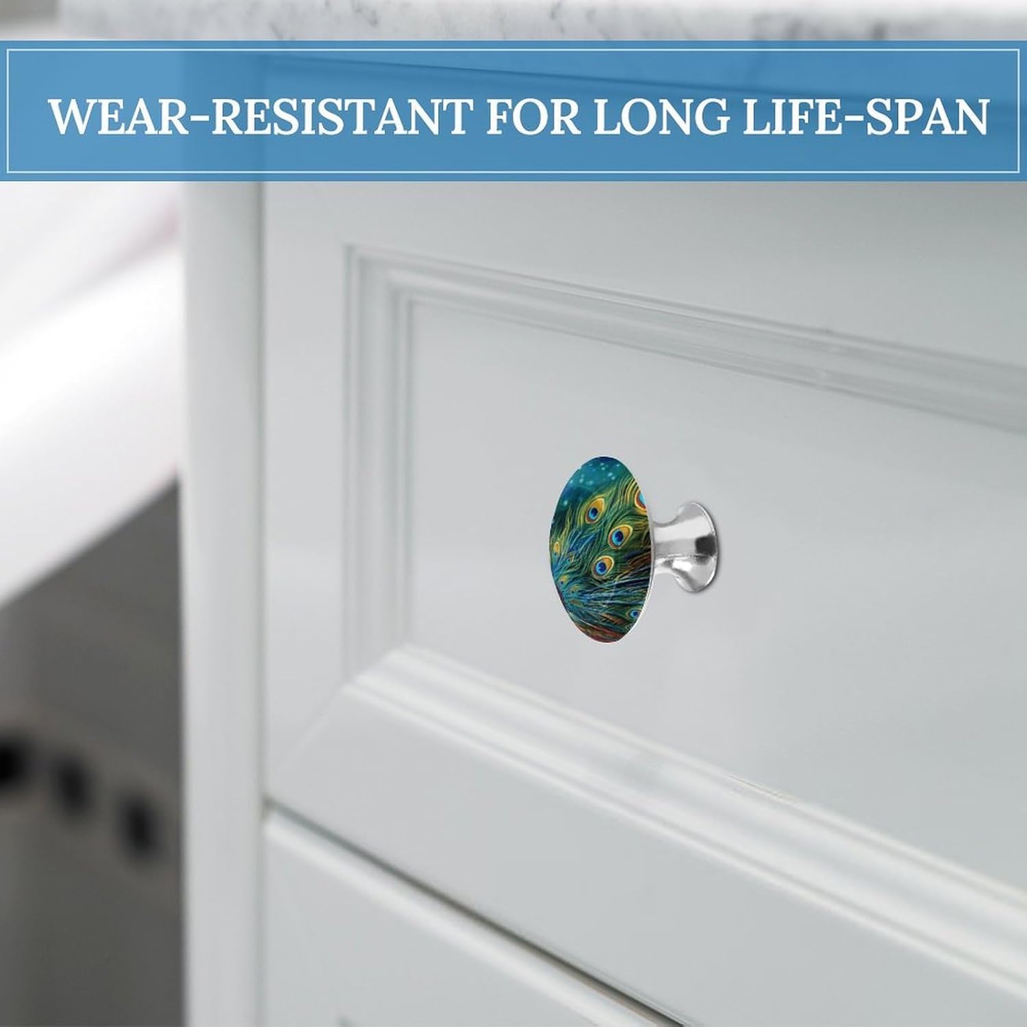 Cabinet Handles Round Drawer Pulls Colored Peacock Dresser Knobs for Cabinets and Drawers Handle Kitchen Cabinet Pulls for Bathroom Cupboard Drawers Cabinet Pulls for Kitchen Door
