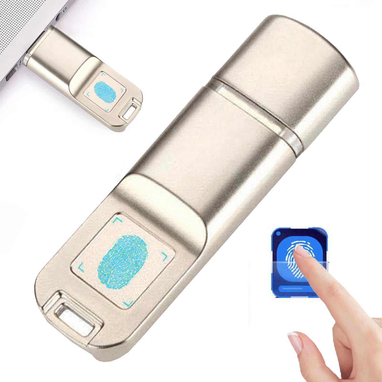 Pamięć Flash Usb Z Czytnikiem Linii Papilarnych, Pamięć Flash USB 3.0, Obsługuje 10 Odcisków Palców, Prędkość Odczytu 100 M/S, Kompatybilna Z Systemami Windows I Mac Os 128GB