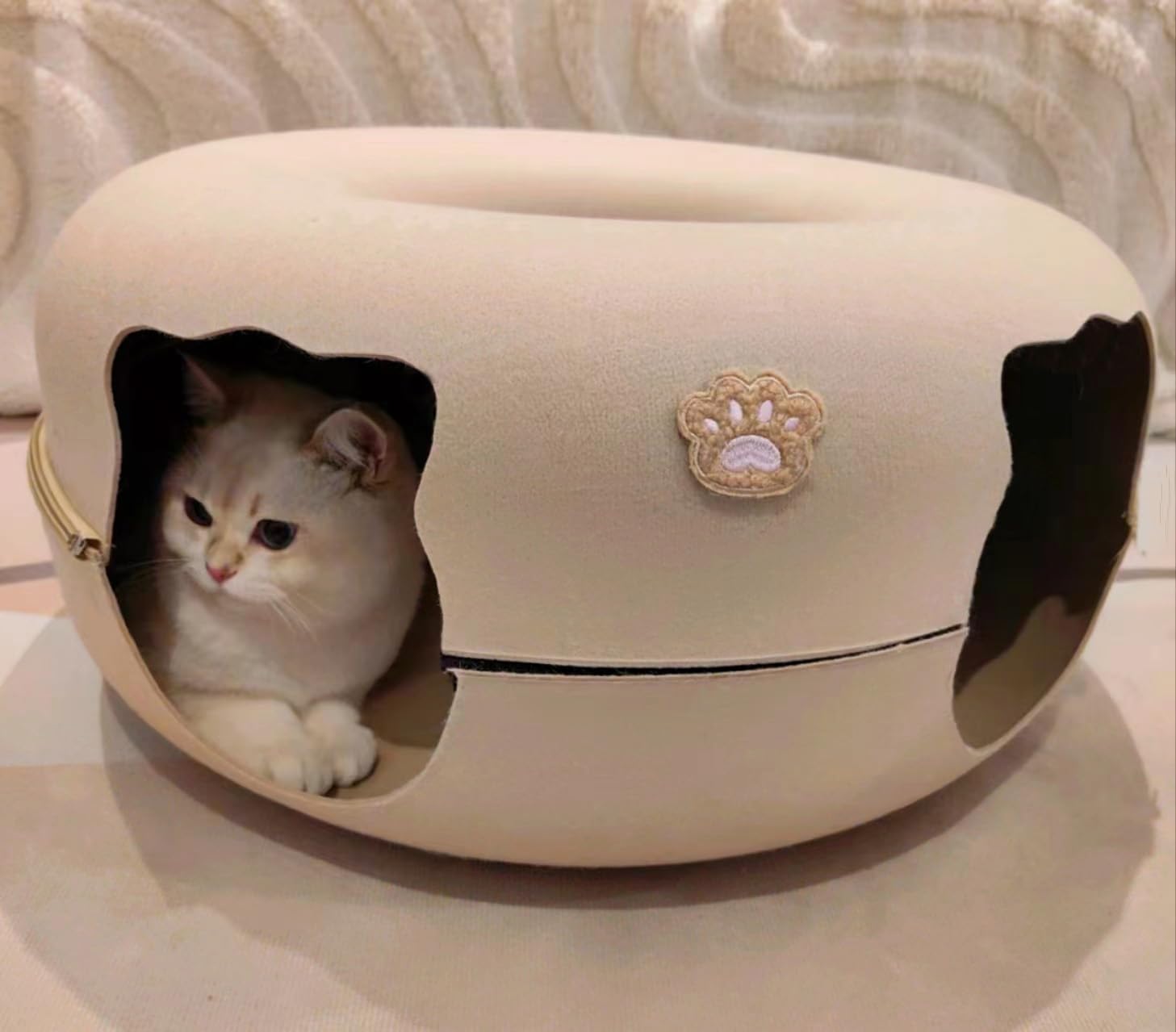 Amazon | 【金曜日の猫】 猫用ベッド フエルト製 ドーナツ