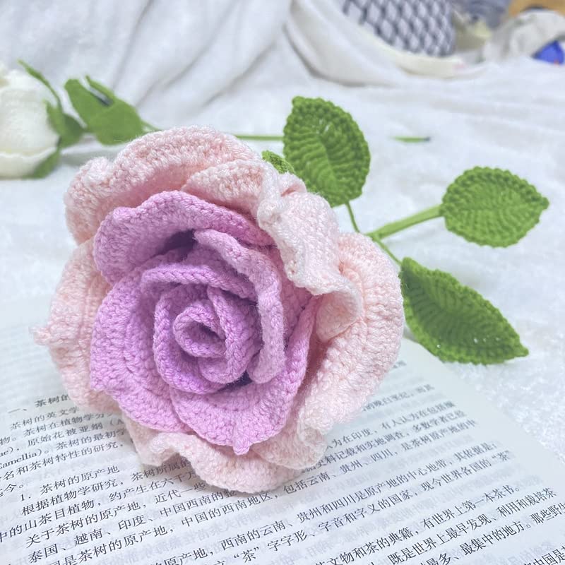 Fleurs roses au crochet faites à la main fleur éternelle sans entretien