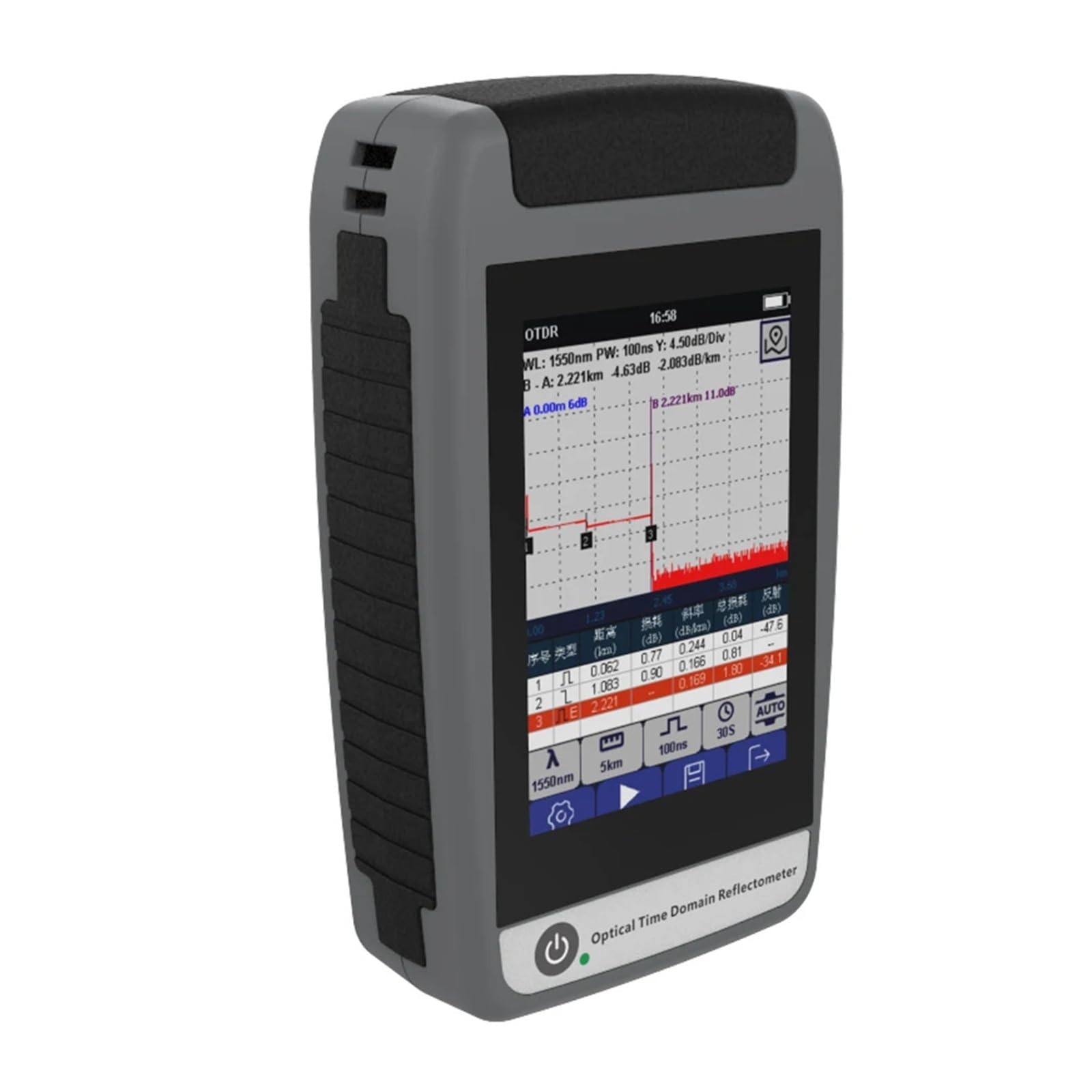 Mini OTDR 1310/1550/1610/1625/1650nm OPM Mappa eventi SC APC/UPC Touch Screen Riflettometro ottico nel dominio del tempo Facile da leggere(1625nm (APC))