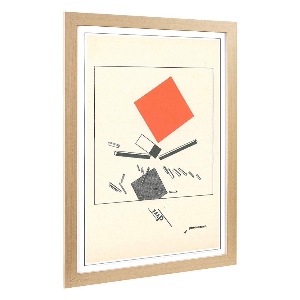 Big Box Art Framed Print of El Lissitzky Two Quadrants Design | Wall Art Picture | Home Decor for Kitchen, Living, Dining Room, Bedroom, Hallway, Office, Oak, A2 / 24.5x18 Inch / 62x45cm
