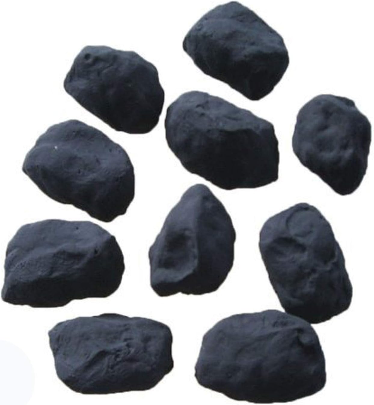 Gas Fire Replacement Coals - 20 Random Shaped Cast Coals, Black,Size 35mm to 70mm Suitable for Gas, Electric, LPG and Bio Ethanol Fires