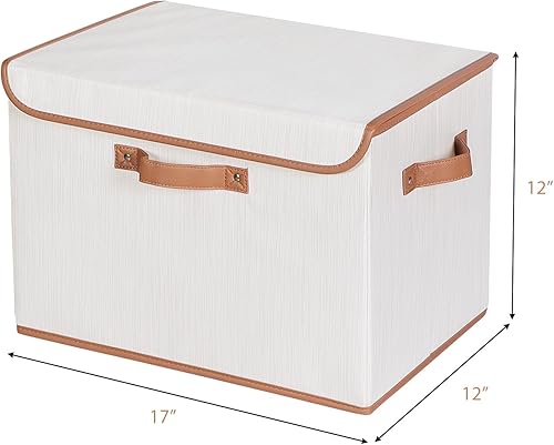 Miniatura 2 de Univivi Cubos de almacenamiento más grandes plegables con tapa, cesta organizadora de almacenamiento plegable con asas resistentes para guardería,