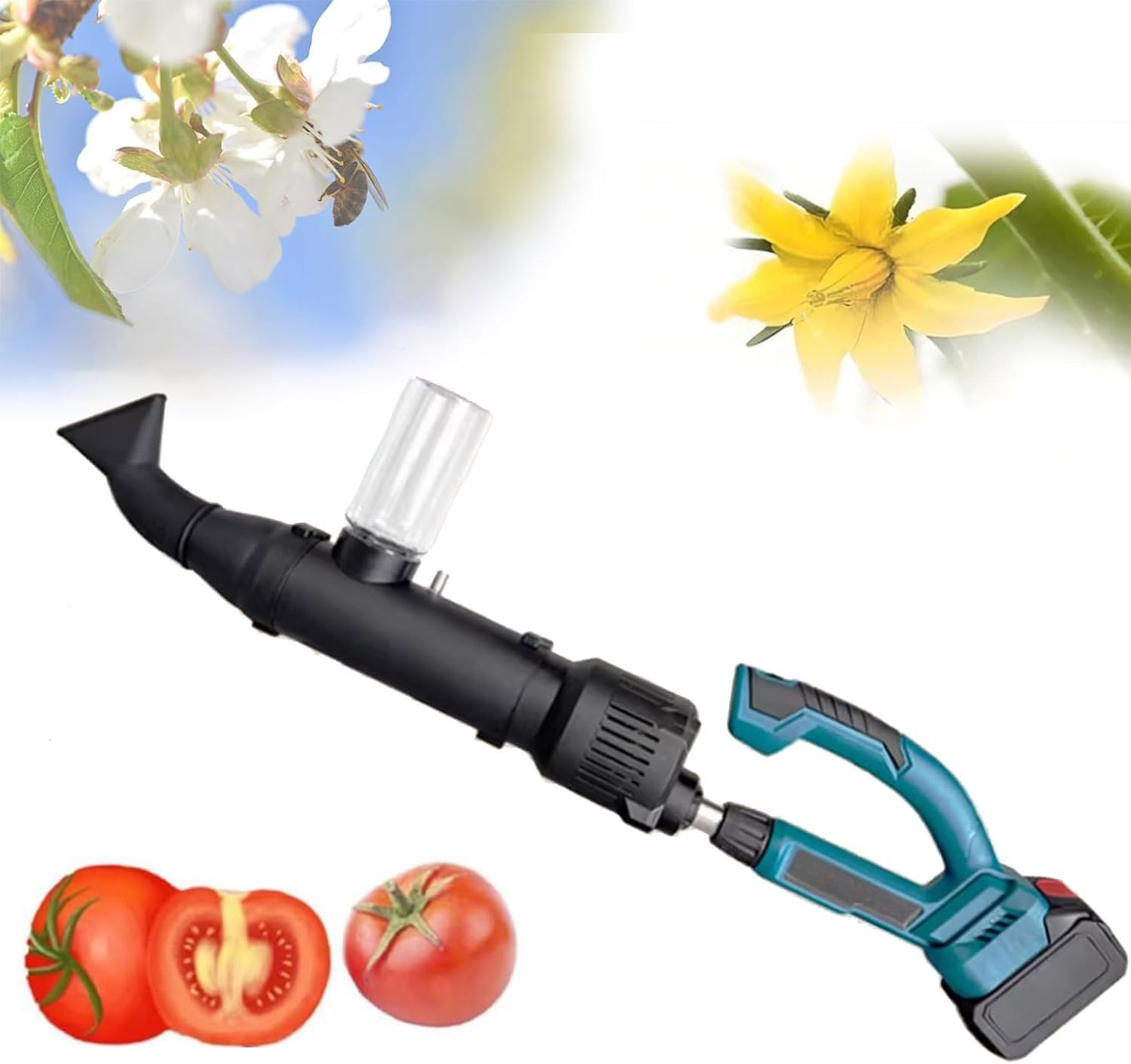FHRKA 2 in 1 Portable Handheld Pollinator Sprayer,350W Electric Garden Sprayer Tool with Dual Spray,Adjustable Speed