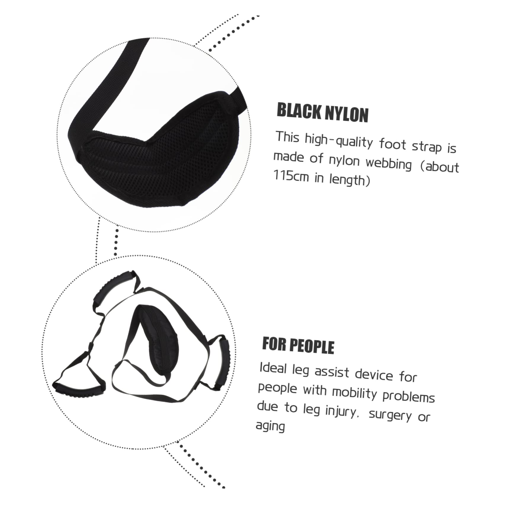 FOMIYES Leg Lifter Auxiliary Strap Leg Lifting Belt for Elderly Disabled and Physical Nylon Material Rigid Loop for Placement