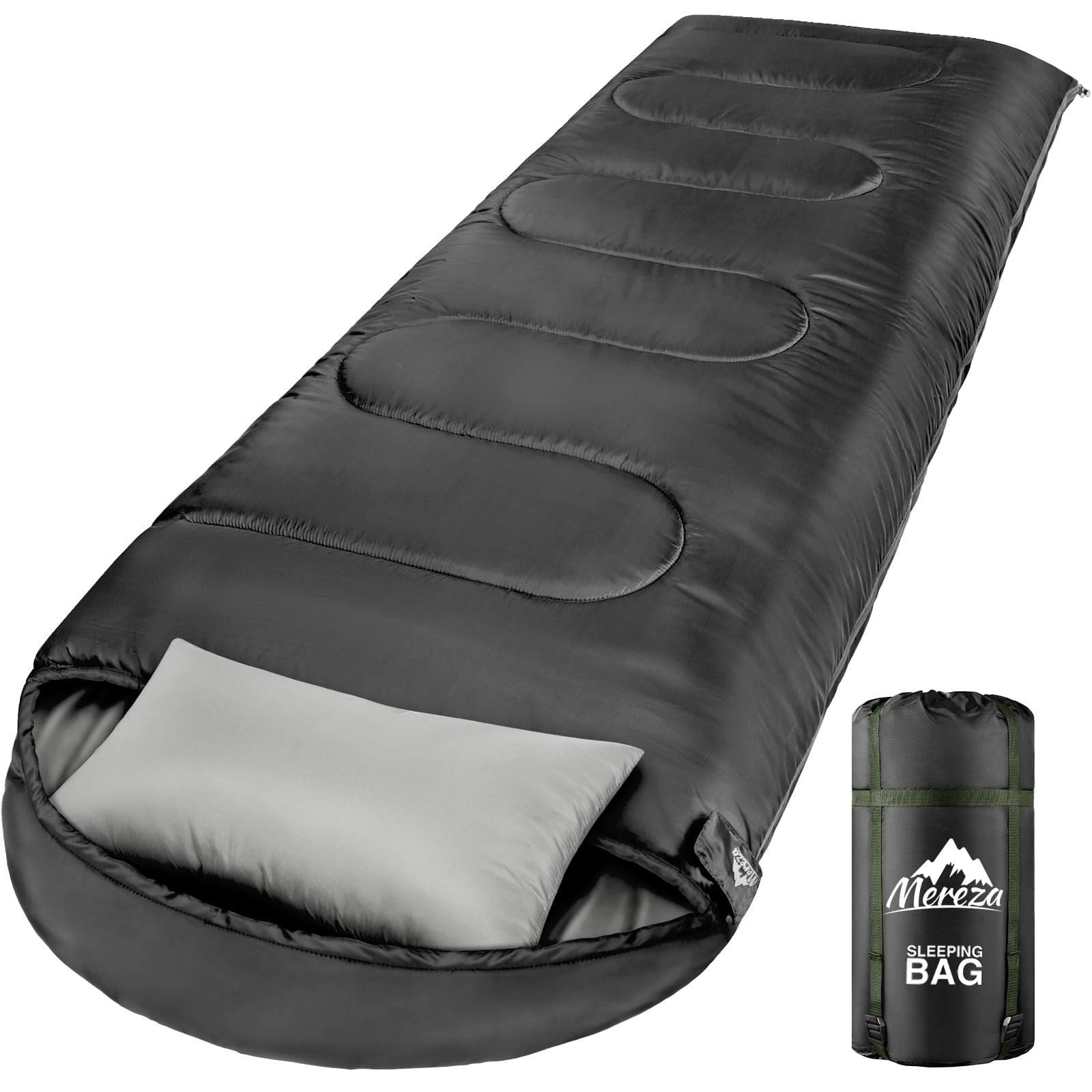 MEREZA Sleeping Bags XL for Mens Large Wide Sleeping Bag for Camping Big and Tall Sleeping Bags for Women Adults Warm with Compression Sack Cold Weather & Warm