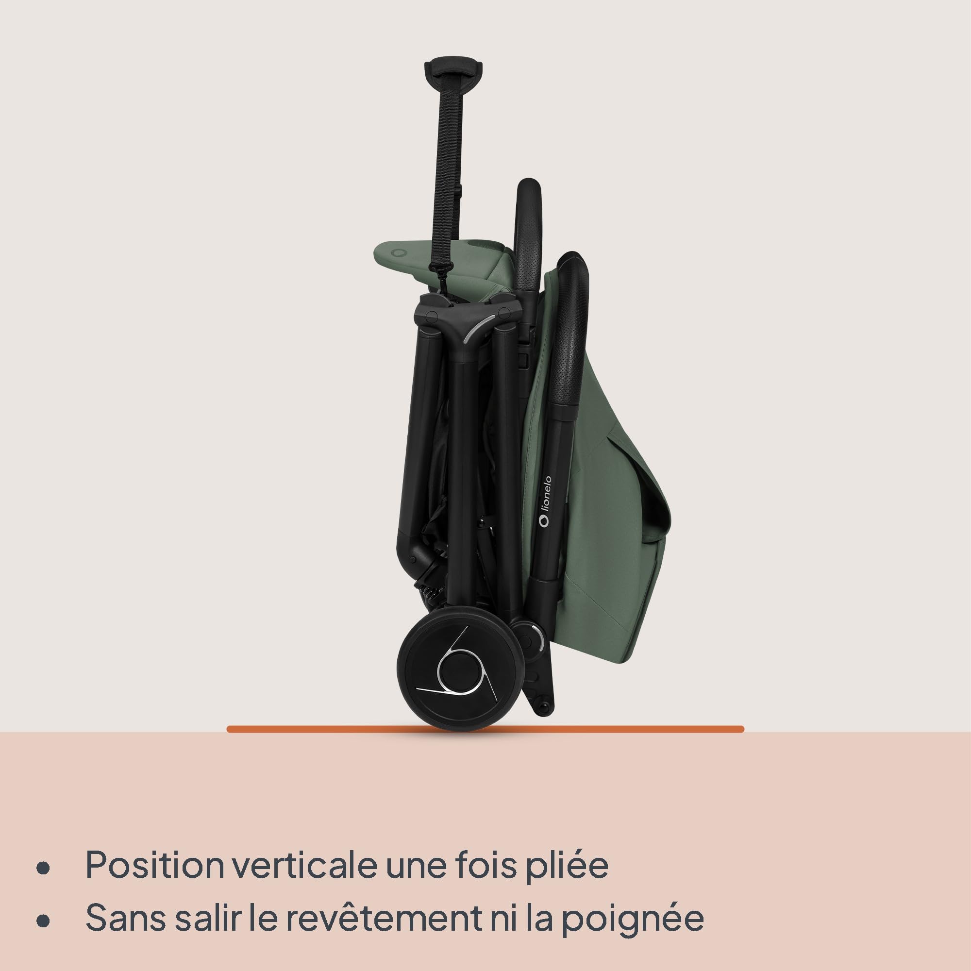 Lionelo Sia Poussette Compacte jusqu’à 22 kg Se Plie et Tient Debout, Léger 5,9 kg, Position Allongée Capote XXL UPF50+ Imperméable, Boucle Magnétique Grand Panier 3 kg (VERT ÉMERAUDE)