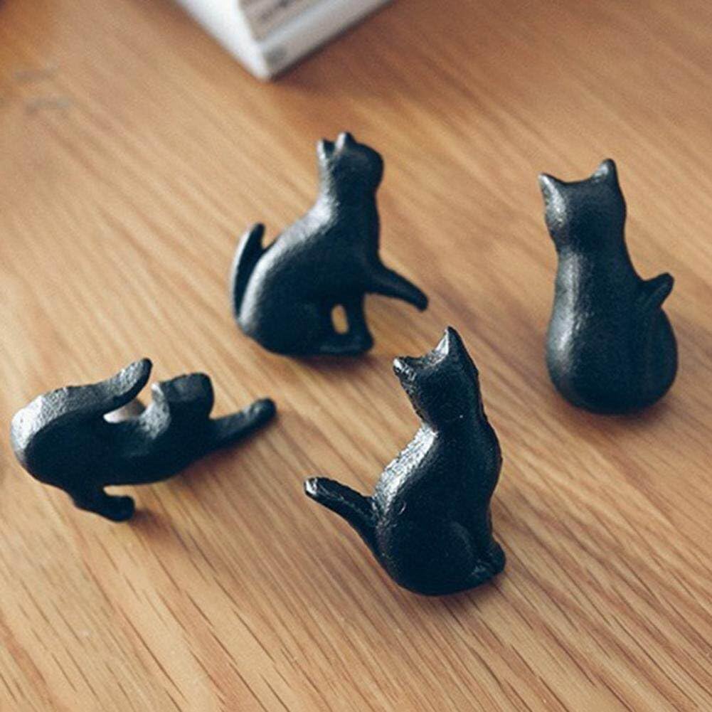 Amazon | ツマミ 猫の形 アイアンノブ 引き出し ブラック 食器棚