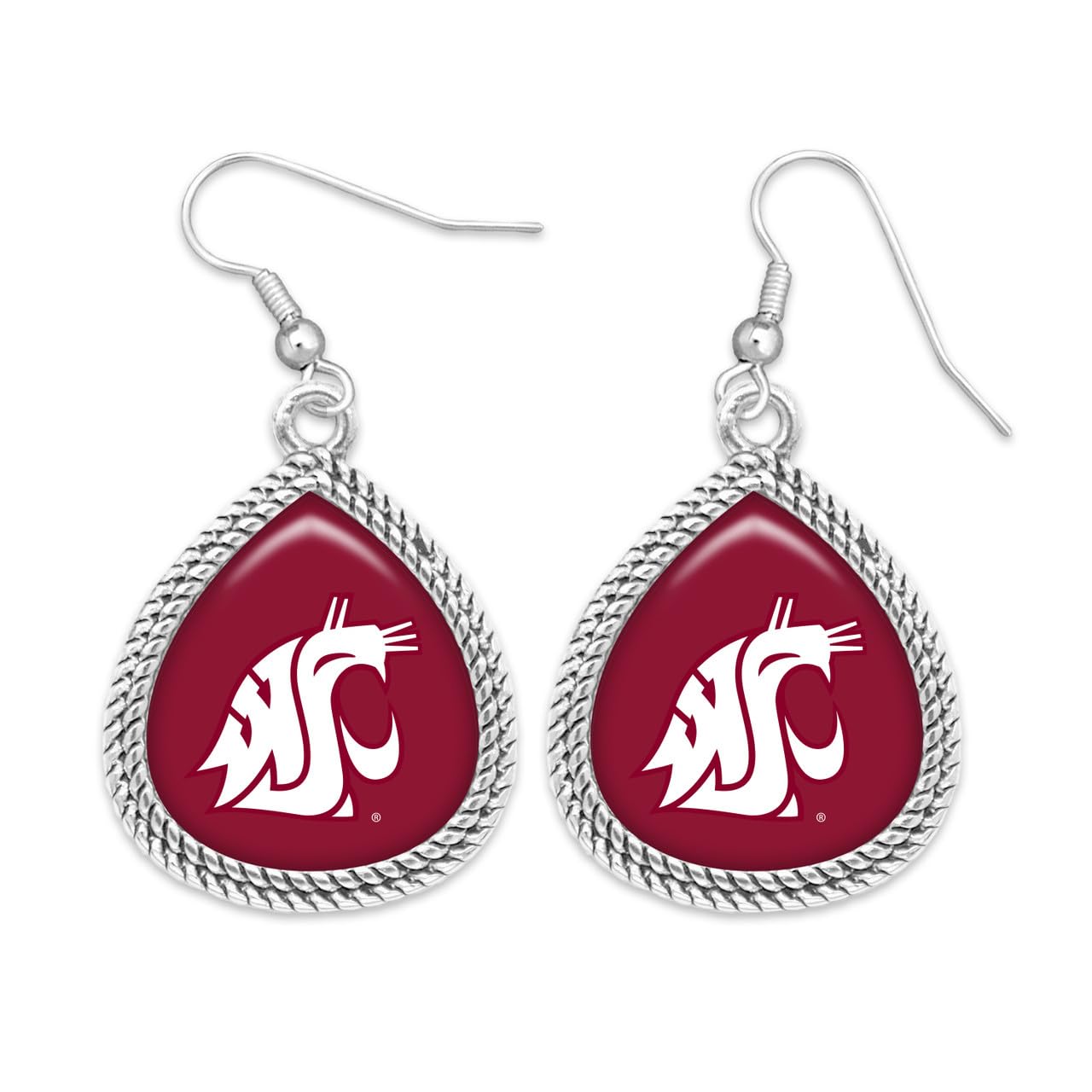 Washington State Cougars Willow Silver Earrings Licensed Gift WSU
