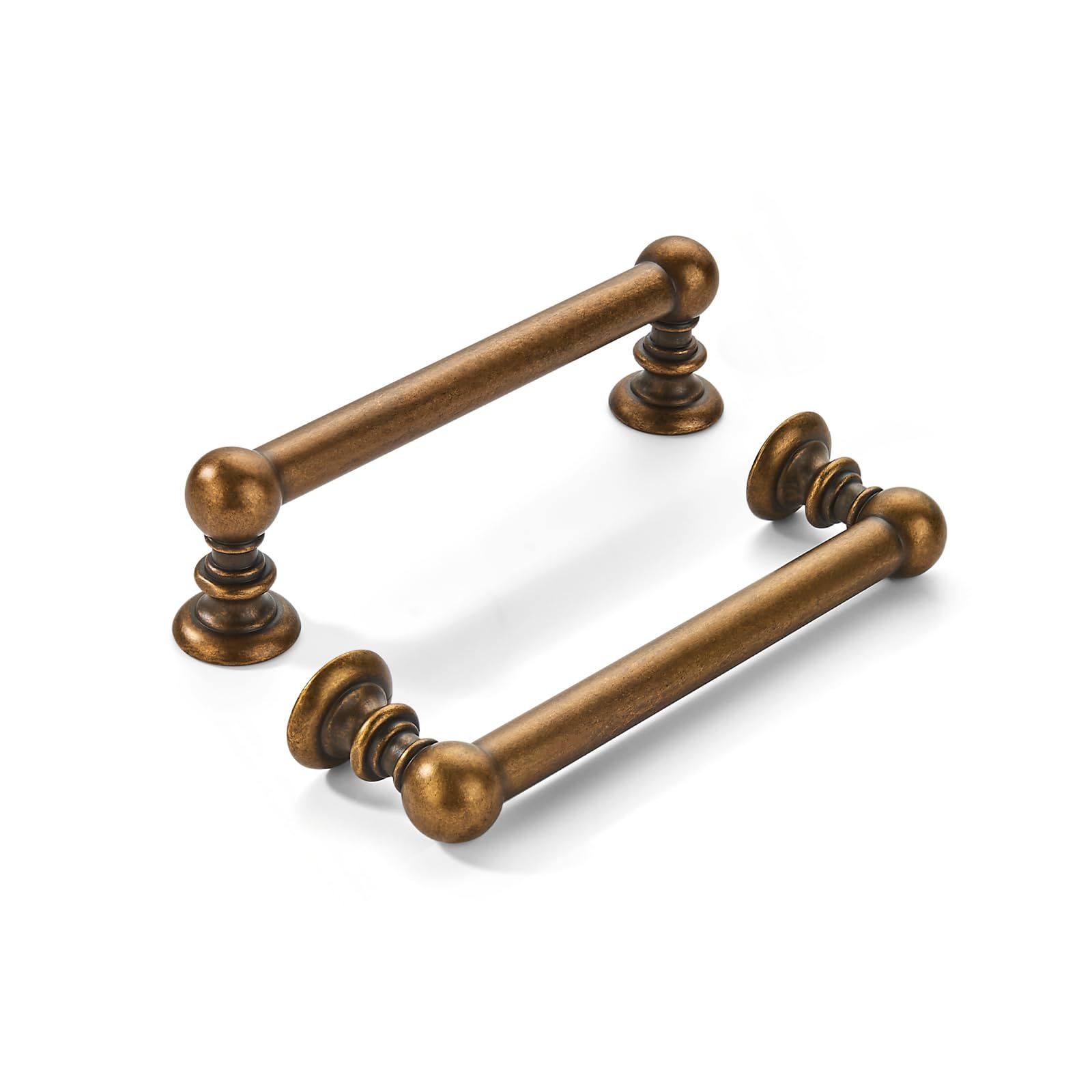 KHTUMEWARE 10 Pack 3-1/2 inch(89mm) hole center Cabinet Pulls Solid Heavy-Duty Satin Nickel Kitchen Cabinet Hardware for drawers dressing table bathroom handle image