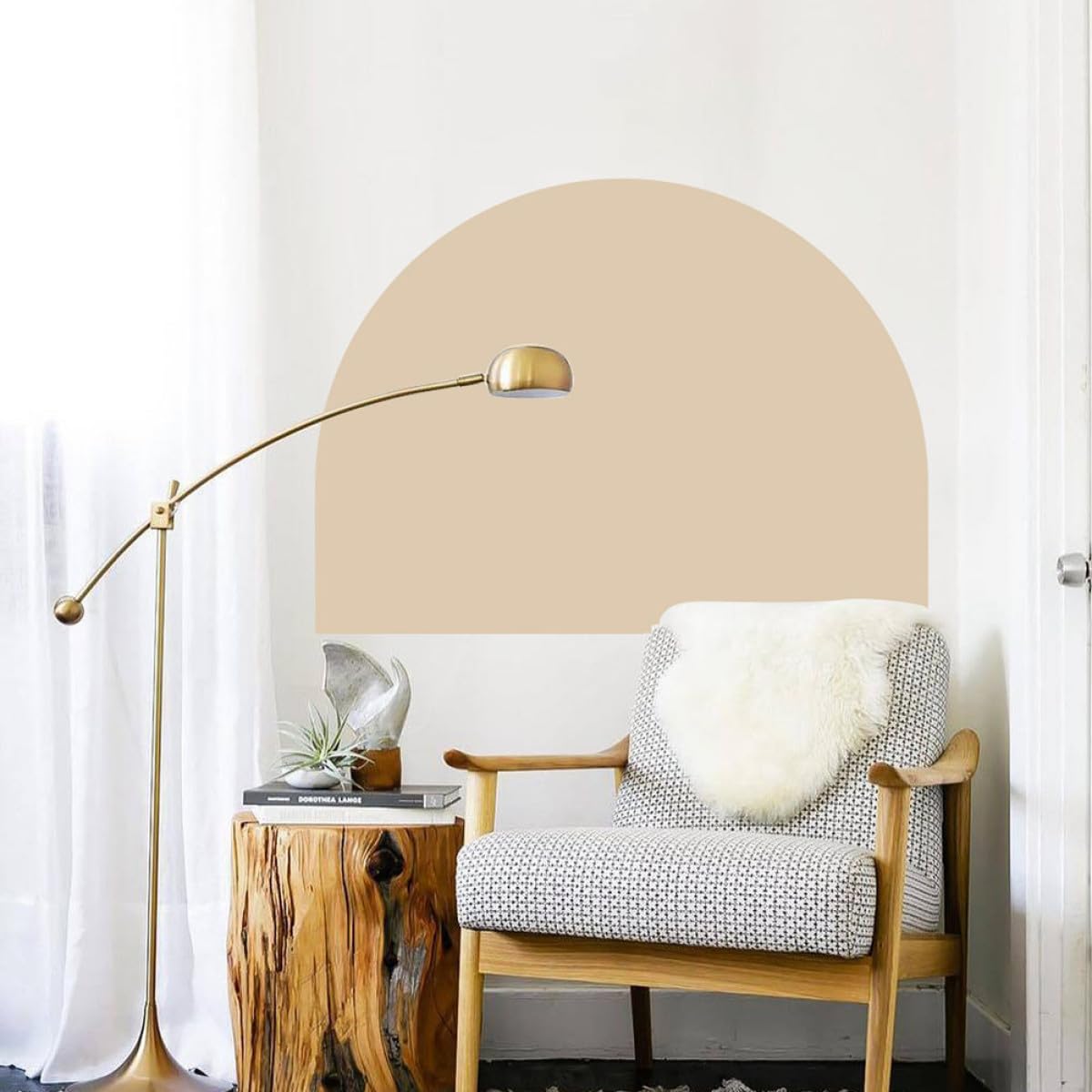 Toddmomy Calcomanía de Pared Geométrica Beige de Pvc Extraíble