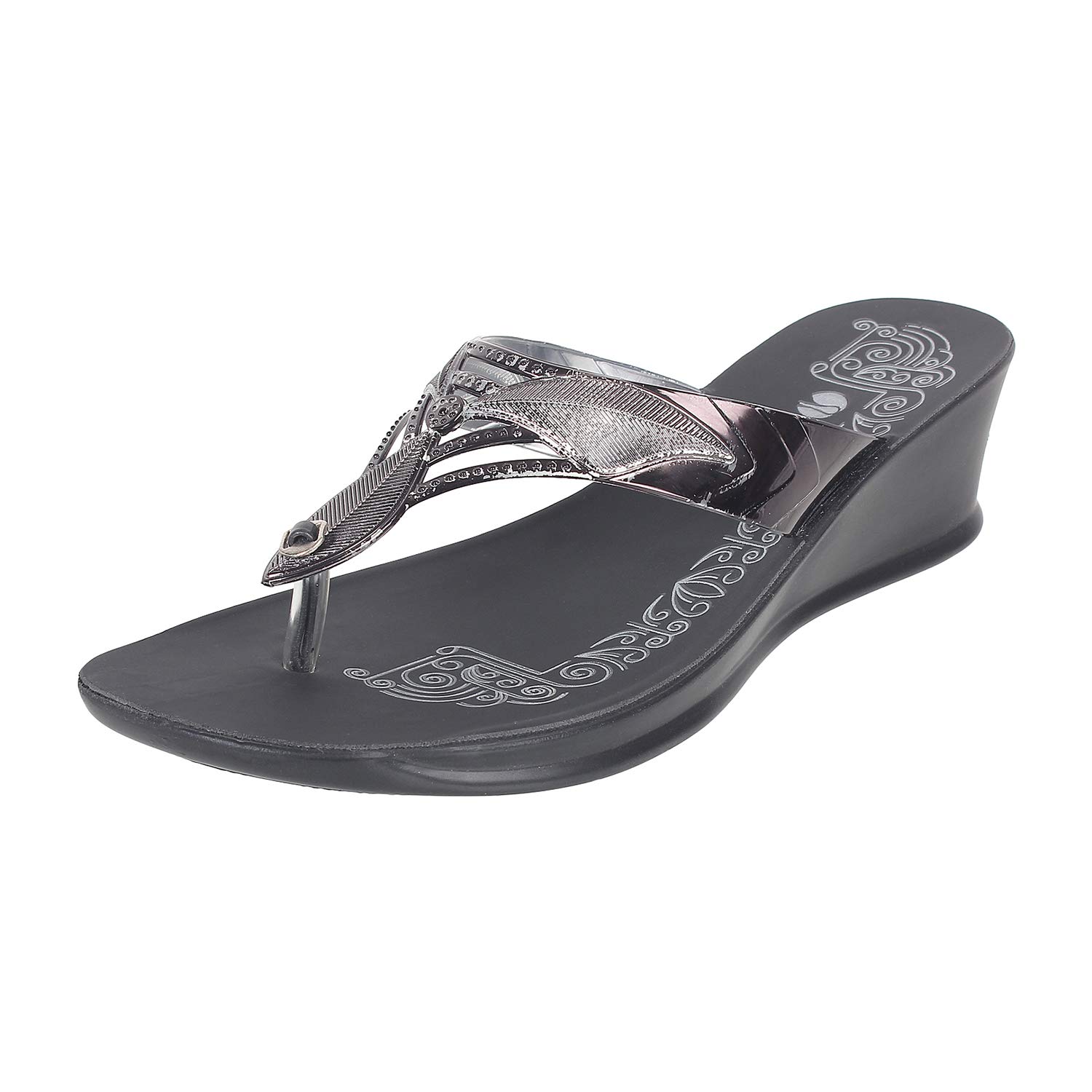 inblu OAJ4 BLACK SANDAL/Slipper For Women and Girls (B089GXGD18) Amazon Price History, Amazon Price Tracker