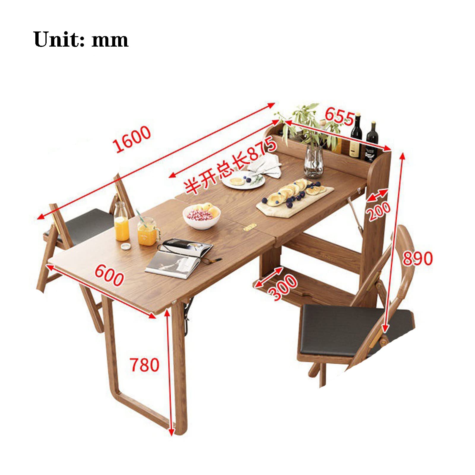 Amazon.com: ntumLeap Wall Mounted Table, Solid Wood Extendable