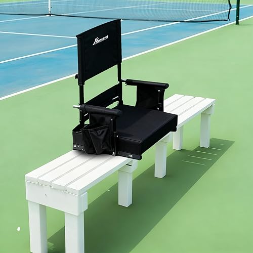 Miniatura 8 de Romswi Asiento de estadio con respaldo alto ajustable en altura y soporte lumbar, paquete de 2 sillas con 2 ajustes de altura, reposabrazos y