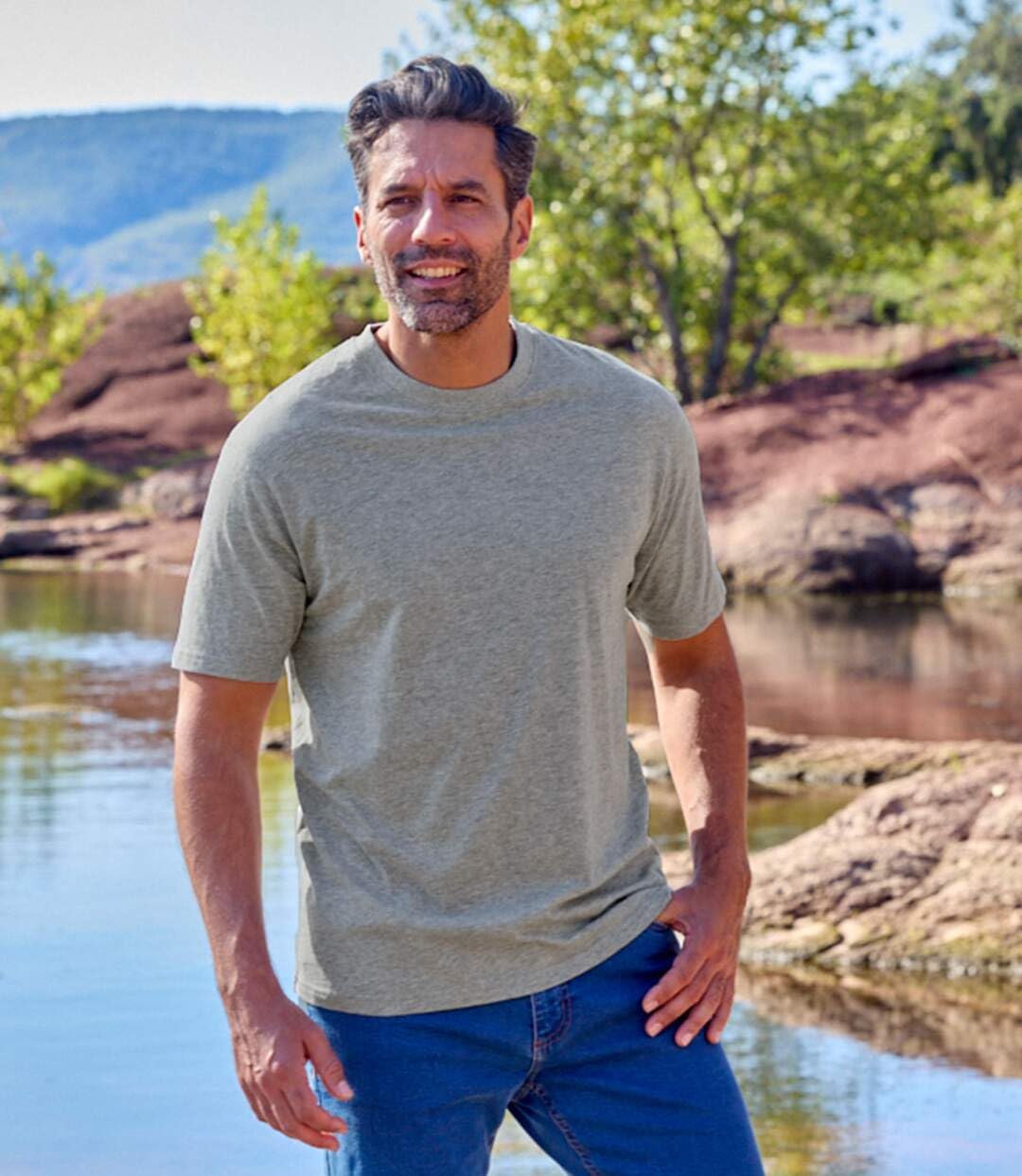 ATLAS FOR MEN -Pack de 6 Camisetas Hombre Manga Corta - Tshirt Suave - Camisetas Estilo Casual - Verano - Ropa Básica - Disponibles en Tallas Grandes de la M hasta 5XL
