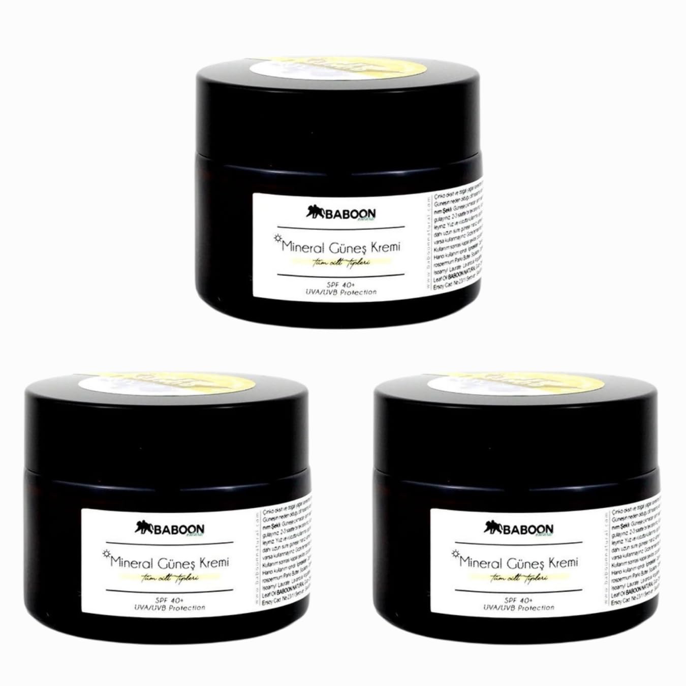 Natural Mineral Sunscreen Non Nano Zinc Oxide SPF 40 50 ml - Pack of 3