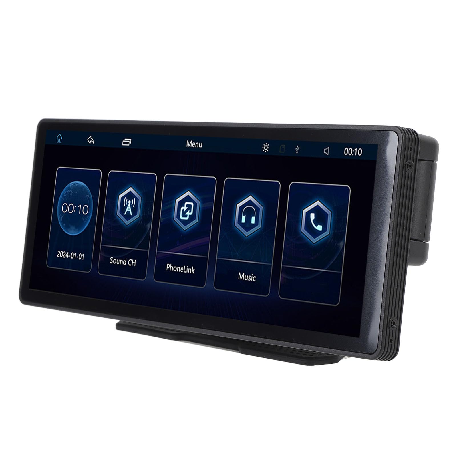 Estéreo para Automóvil de 10,26 Pulgadas, Pantalla Táctil FHD IPS, Compatible con, Android Auto, BT, MirrorLink, Navegación GPS, para Cualquier Automóvil