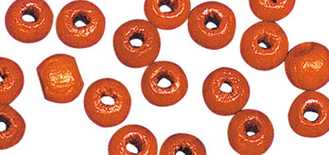 Rayher Orange Hobby Wooden Beads 6 Mm 6 Mm 34 Pack Of 115