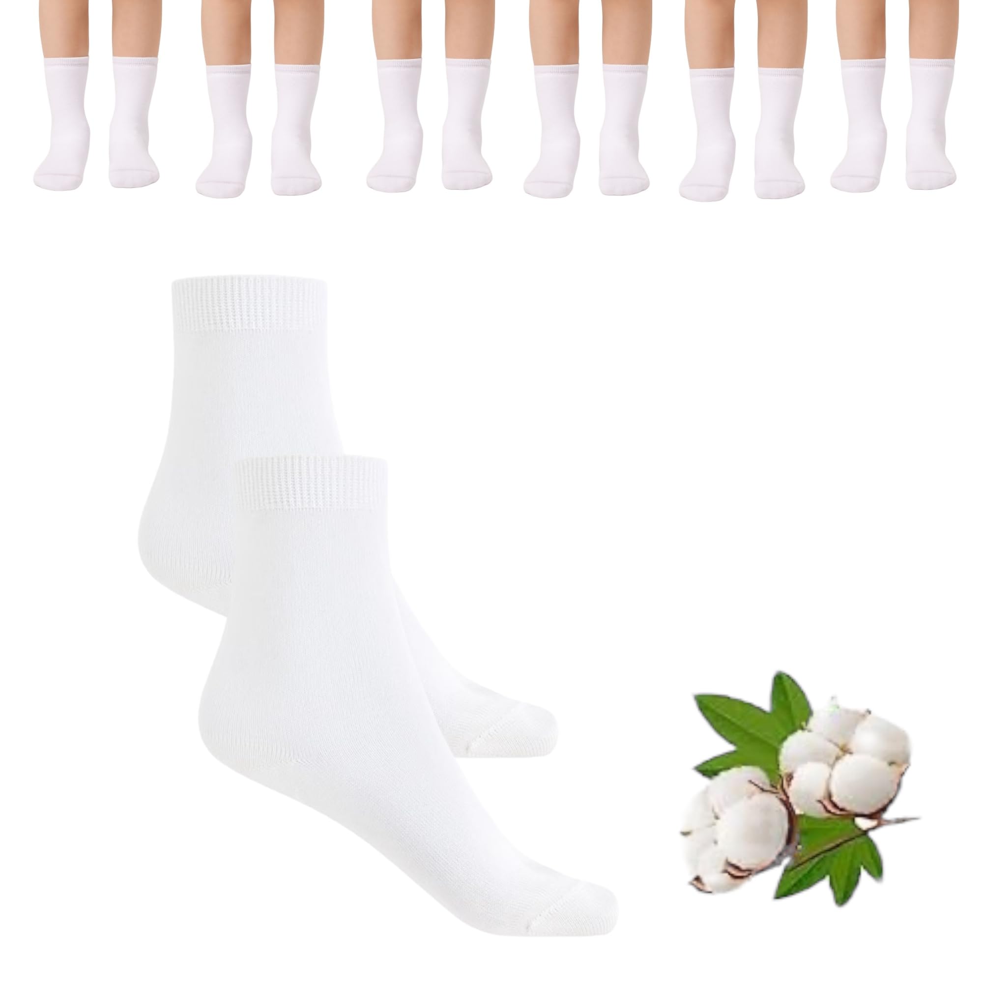 NAGAD 6 Pares calcetines colegio para niña y niño - Calcetin deporte azul marino - Medias uniforme escolar - Calcetines niños o bebe - Calcetines cortos SPORT niños