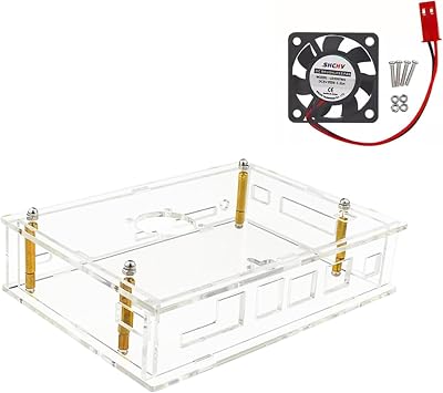 WayPonDEV Black Metal Case for Banana Pi BPI-F3 RISC-V K1 Chip SBC, Metal Heat Shell for Banana Pi BPI-F3 8 Core RISCV Single Board Computer, with Cooling Fan and Antennas Acrylic Case