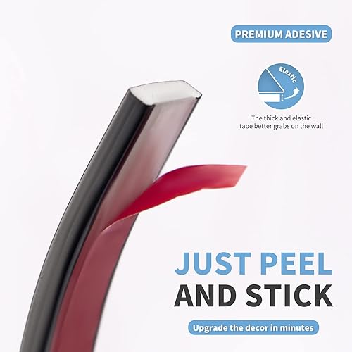 Miniatura 7 de Art3d - Moldura de 30 pies, ajuste flexible instantáneo para borde de azulejo, esquina, espejo en negro