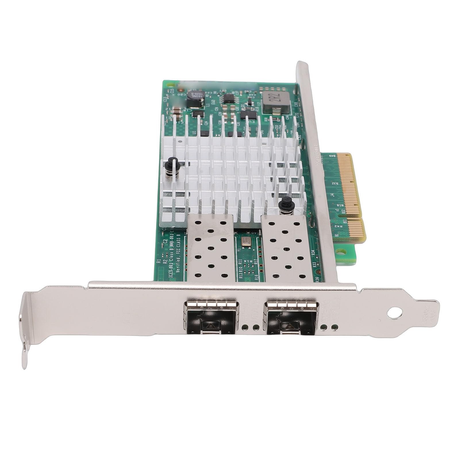 Generic Scheda di Rete in Fibra Ottica PCI-E X8 con Controller Doppia Porta SFP+ Chip 82599, Accelerazione Hardware Ad Alte Prestazioni, per Sistemi Server/, 1x Staffa