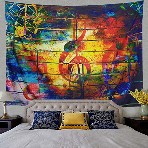 Music Decor Wall Tapestry Wall Hanging Music Note Tapestry Colorful Tapestry Psychedelic Bohemian Mandala Tapestry Indian Wall Art Wall Tapestry Bedroom Living Room Dorm Decor #TOP1