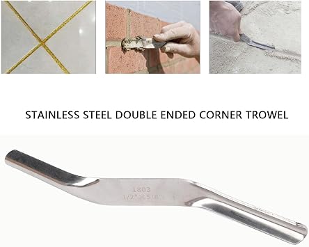 LiebeWH Stainless Steel Brick Jointer Double Ended Tile Joint Trimmer for Kitchen Bathroom Floor Grout Caulking Filling