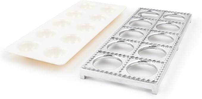 Fox Run Ravioli Maker, Large, Aluminum, Makes 10 Jumbo 2" Raviolis