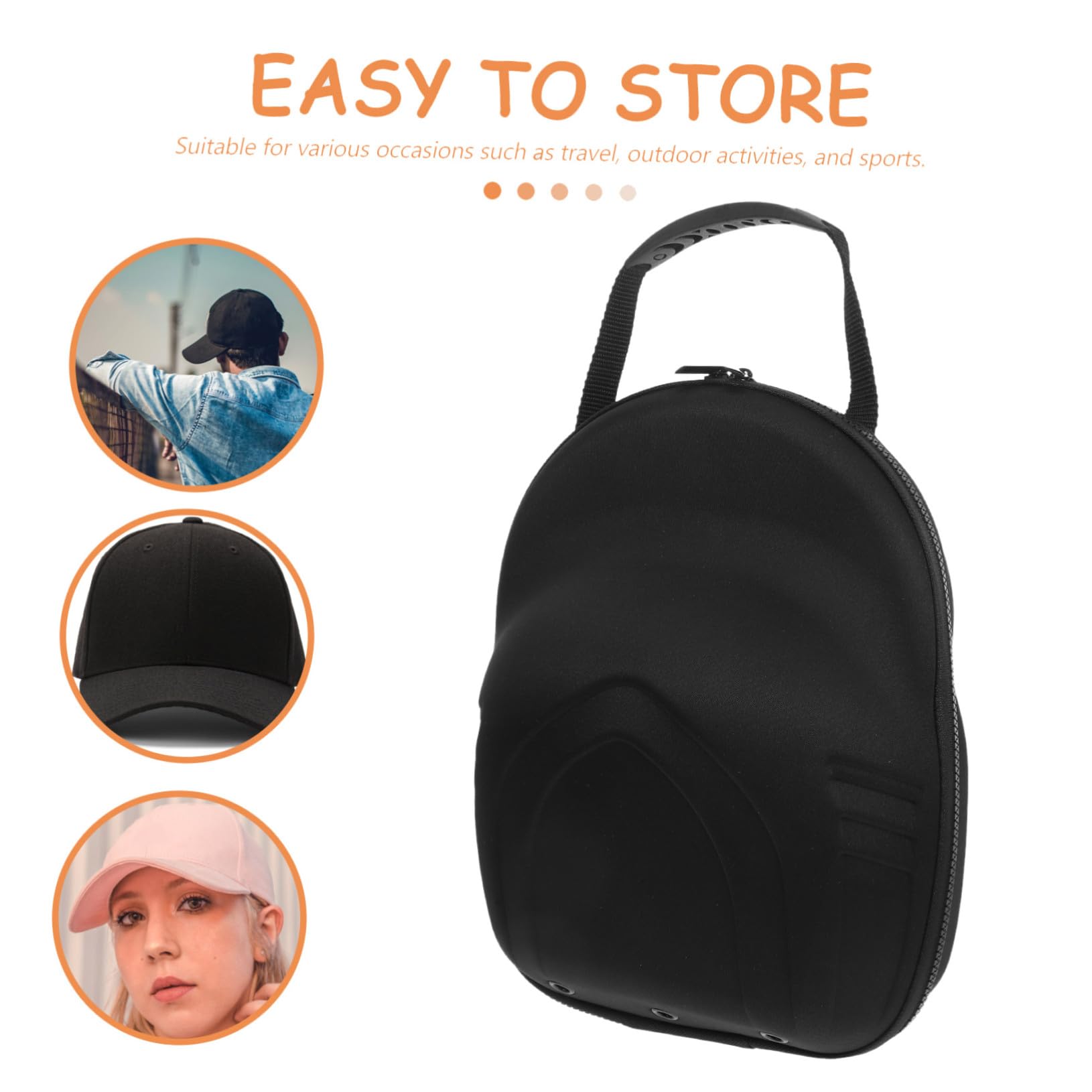 Organizador de Gorras de Béisbol para Viajes Eva Negro | 30 X 23x10cm, Portátil para Coche, Protección contra Deformación y Fácil de Guardar