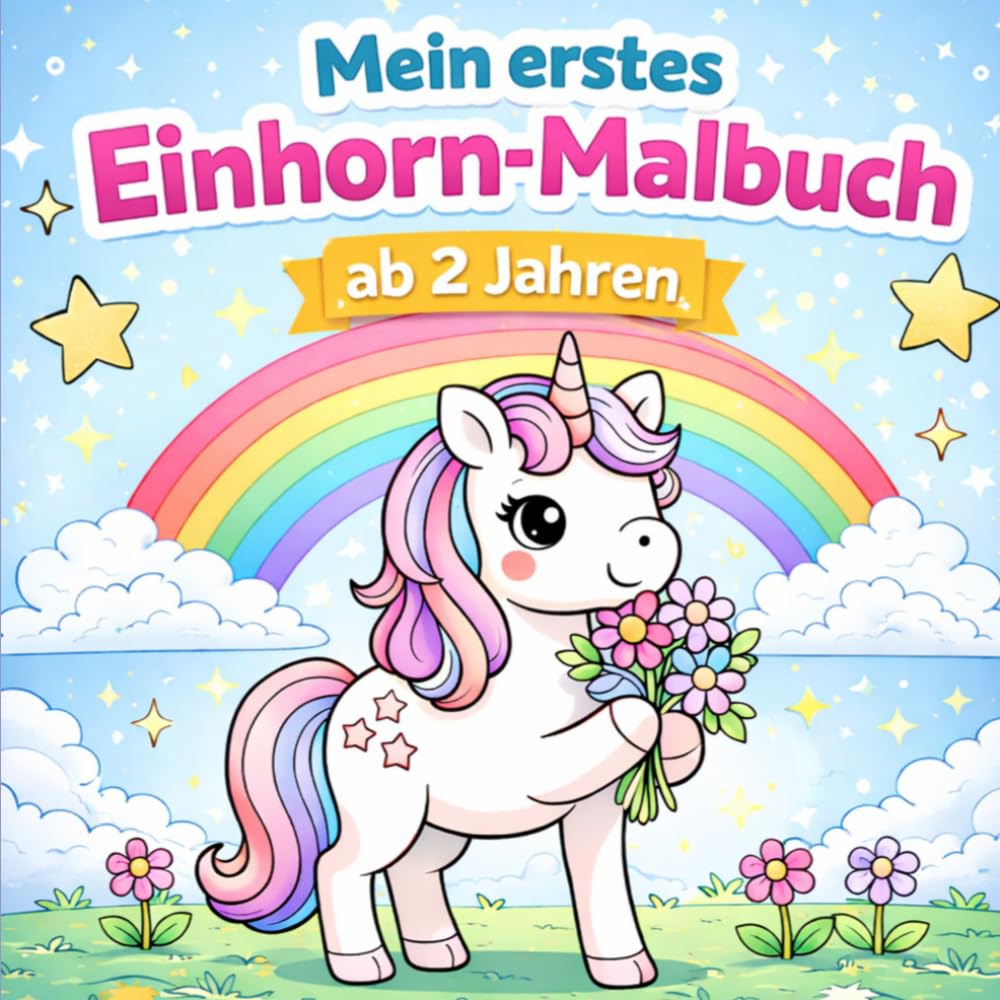 Mein erstes Einhorn-Malbuch: Zauberhafte Einhörner und magische Motive zum Ausmalen – für Kinder ab 2 Jahren mit einfachen Bildern und dicken Linien (Meine Ausmalbilder)