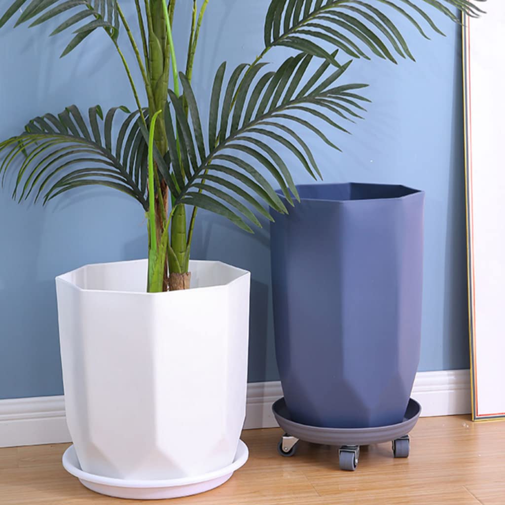 Vasi da Giardino Vasi da Fiori con Geometria del Diametro di 12 Pollici, Vaso Decorativo per fioriera in Resina, fioriere per Interni ed Esterni con Foro di Scarico e piattino