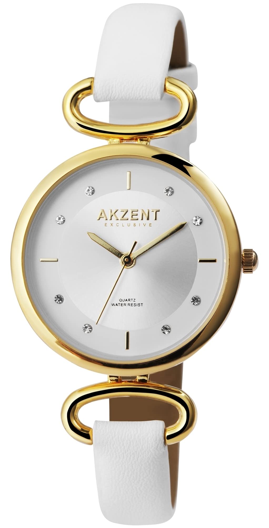 Modischge Akzent Orologio Donna Oro Bianco Analogico da Donna 3ATM Quarzo