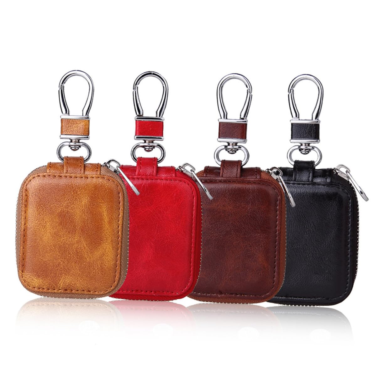 DOITOOL 3 Piezas Estuche De Cuero para Auriculares Funda De Silicona para Auriculares Cubrir Protector De Inalámbricos Caso De Rojo Bolsa con Cierre PU