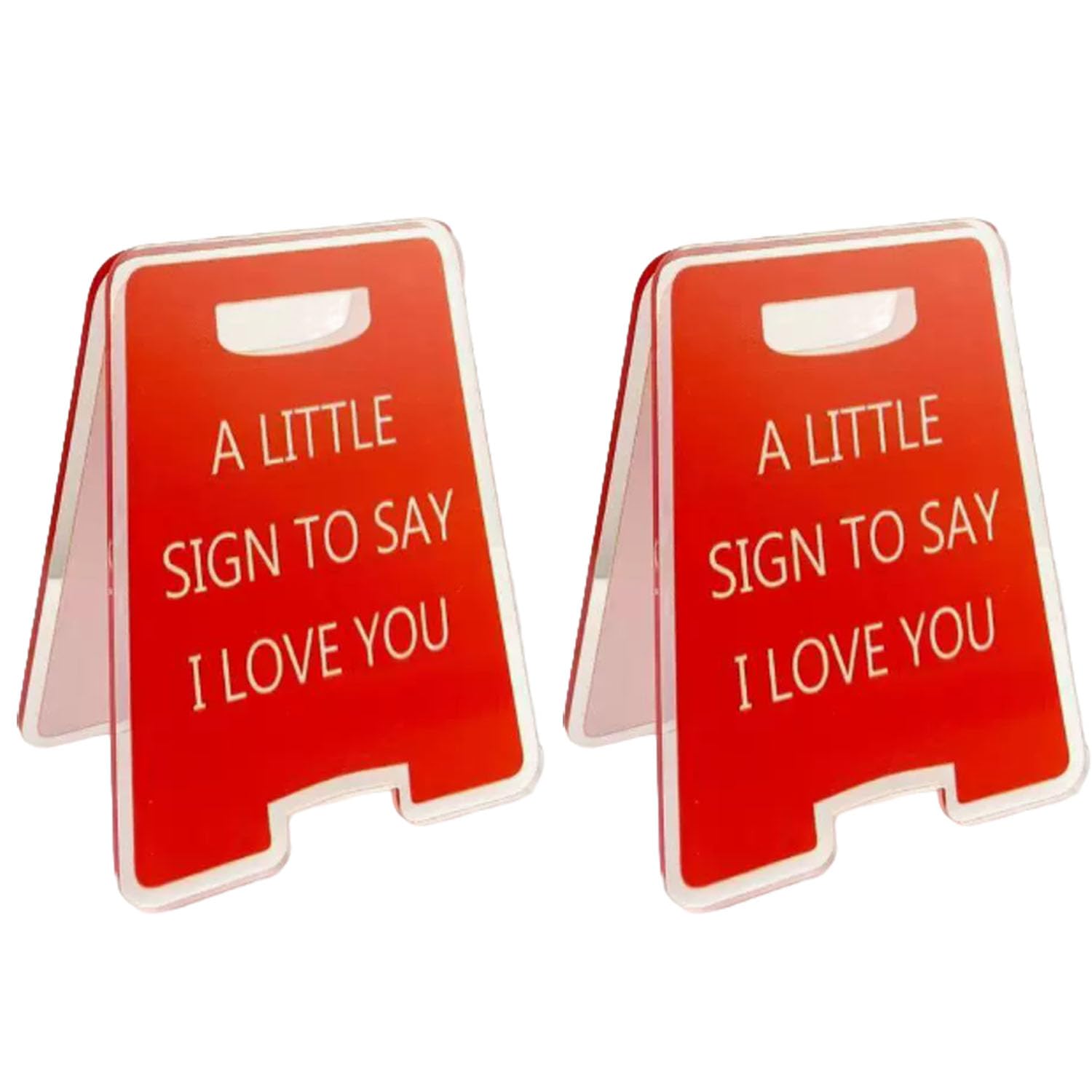 2 Pcs Mini Romantic A Little Sign to Say I Love You Desk Decor, Valentines Anniversary Wedding Birthday Gifts for Girlfriend, Wife, Fiancee