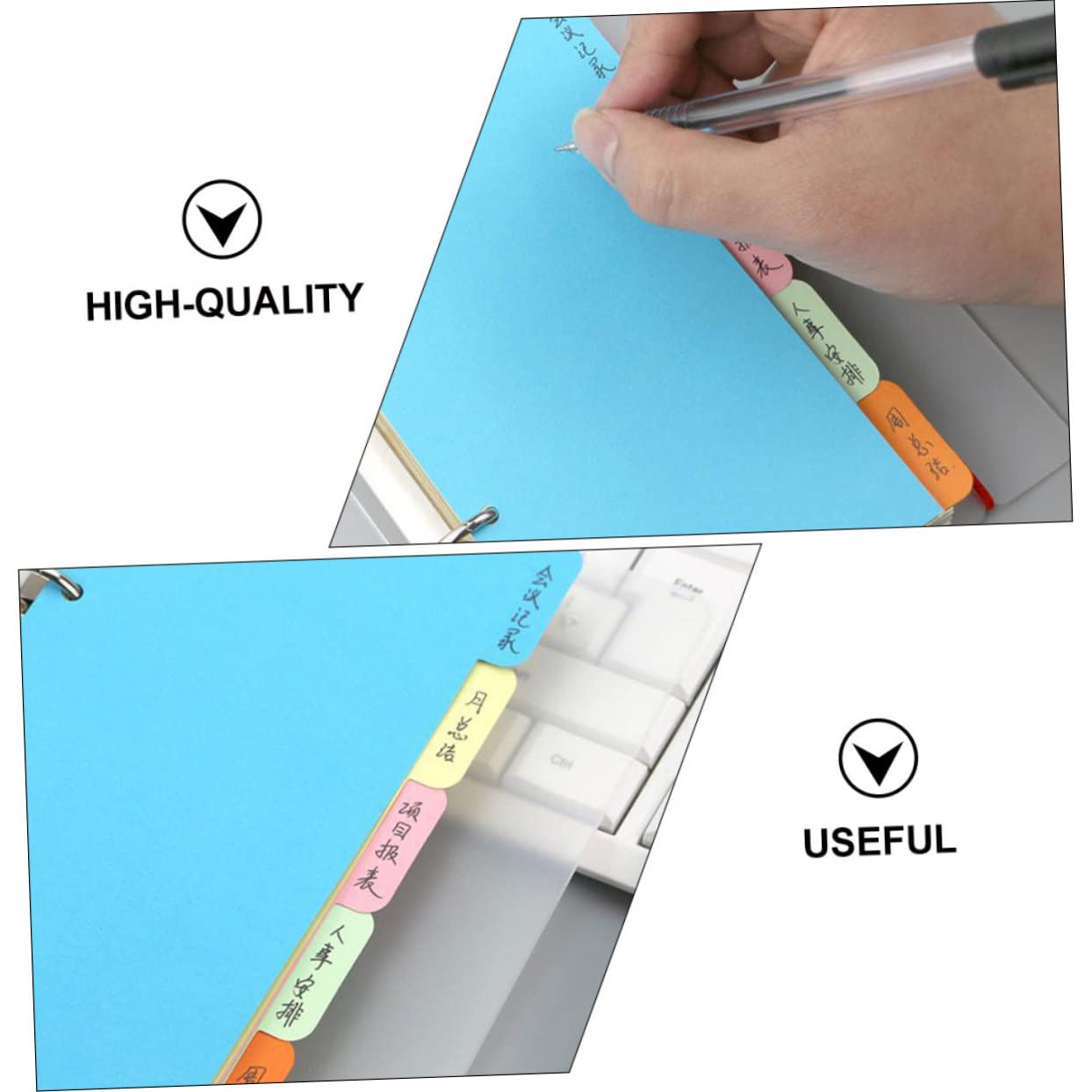 SHINEOFI 90pezzi Divisori Colorati Per Raccoglitori Con Linguette Di Kit Per Scuola e Ufficio Per Organizzare Note e Documenti Con Stile