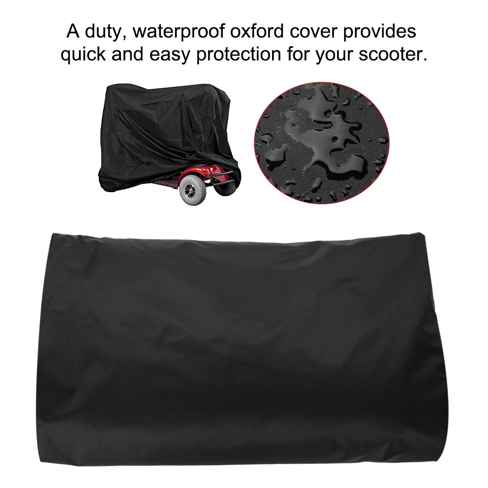 Professional Mobility Scooter Cover, Waterproof Eldly Mobility Scooter Storage Motorcycle Covers Wheelchair Waterproof Rain Protection Scooter Cover, 55.1 x 25.9 x 35.8inch - Image 4