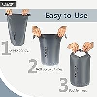 Vista 5 de Frelaxy Bolsa seca impermeable, paquete de 23, bolsas secas portátiles ligeras, 5L, 15L y 25L, juego de sacos secos duraderos que mantienen